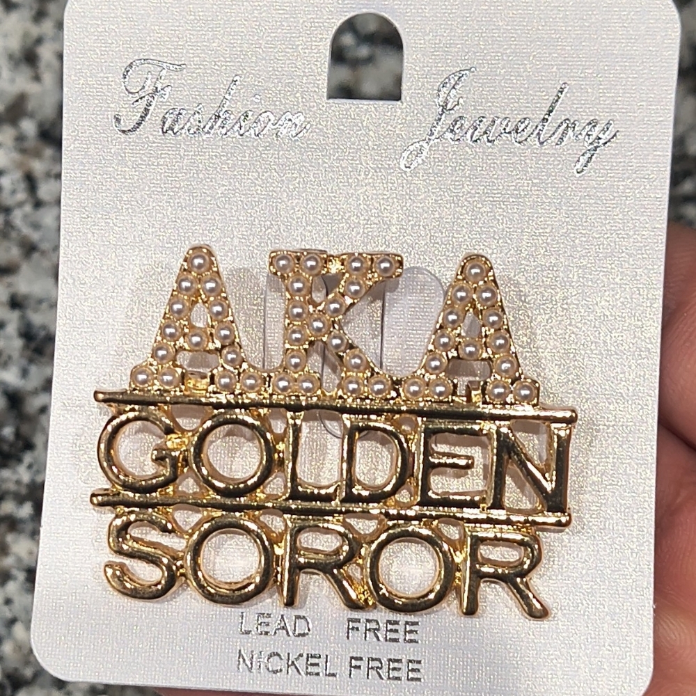 Gold and Pearl Fashion Brooch